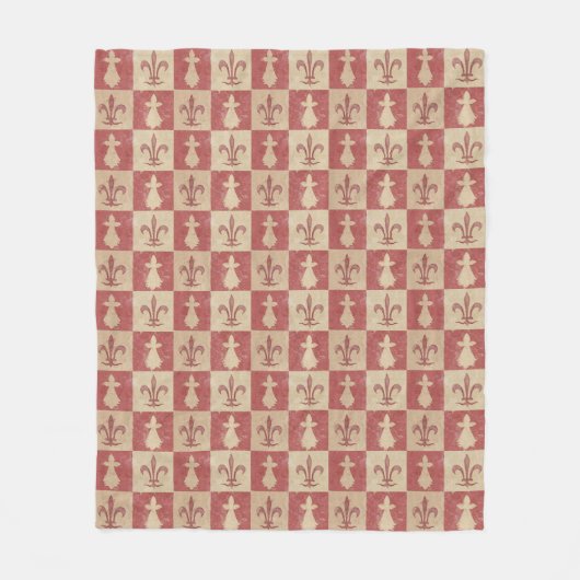 Couverture Polaire Antique French Mediaeval Fleur de Lis Pattern (Devant)