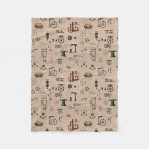Couverture Polaire Antique Ingénierie Mécanique Motif scientifique
