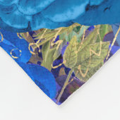 Couverture Polaire Antique Peacock Illustré & Fleurs Grunge (Coin)