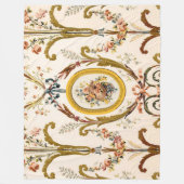 Couverture Polaire Antique Rococo Floral Gold Crème Élégante (Devant)