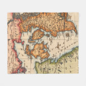 Couverture Polaire Antique vieille carte inspirée (10) (Devant (Horizontal))