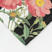 Couverture Polaire Antique Vintage Floral & Stripes Monogramme (Coin)