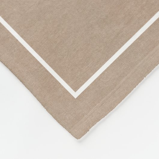 Couverture Polaire Antlers de cerfs rustiques Monogramme Burlap (Coin)