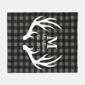 Couverture Polaire Antlers Rustiques De Cerfs Blancs Vérifier Nom De (Devant (Horizontal))