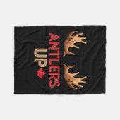 Couverture Polaire Antlers Up Canadian Pride Funny Canada Flag Moose  (Devant (Horizontal))