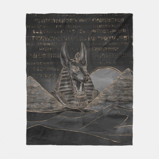 Couverture Polaire Anubis sur le paysage égyptien de pyramides (Devant)
