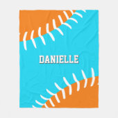 Couverture Polaire ANY team colors baseball softball athlete name (Devant)