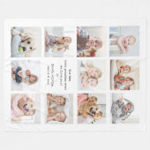 Couverture Polaire Any Text 11 Photo Collage Modern Minimal Keepsake (Devant (Horizontal))