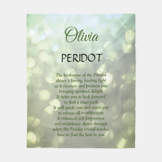 Couverture Polaire Août Birthstone Peridot design (Devant)