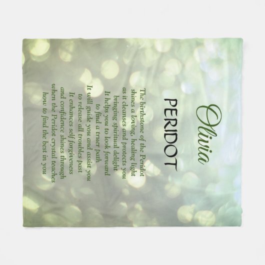 Couverture Polaire Août Birthstone Peridot design (Devant (Horizontal))