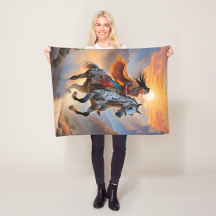 Couverture Polaire Appaloosa Horse aquarelle Leopard