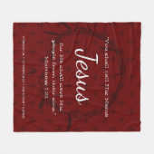 Couverture Polaire APPELLE SON NOM JÉSUS | Écriture de Noël rouge (Devant (Horizontal))