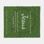 Couverture Polaire APPELLE SON NOM JÉSUS | Écriture de Noël verte (Devant (Horizontal))