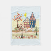 Couverture Polaire Applique, maisons, village (Devant)