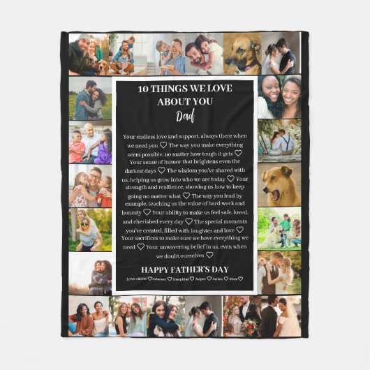 Couverture Polaire appréciation de papa | Fête des pères 22 Collage p (Devant)