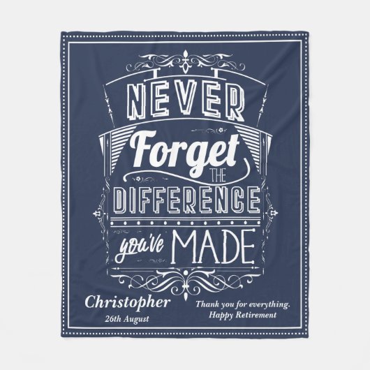 Couverture Polaire Appréciation de retraite N'oubliez jamais (Devant)