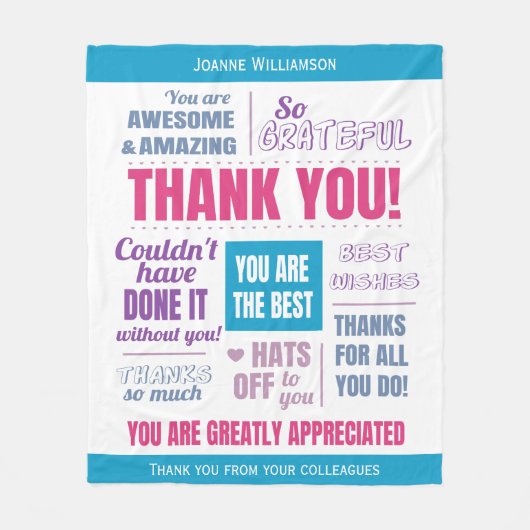 Couverture Polaire Appréciation du Merci rose (Devant)