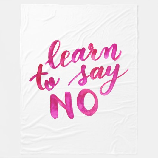 Couverture Polaire Apprenez à dire non - rose (Devant)