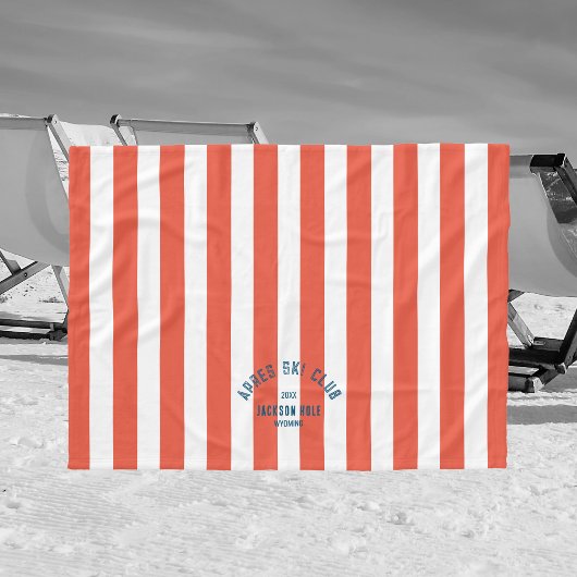 Couverture Polaire Apres Ski Club Custom Location Retro Red Stripe