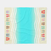 Couverture Polaire Aqua Beach Vagues Sandales d'été (Devant (Horizontal))