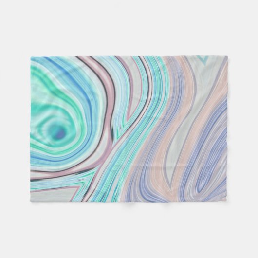 Couverture Polaire aqua bleu menthe vert lilas violet pastel arc-en-c (Devant (Horizontal))