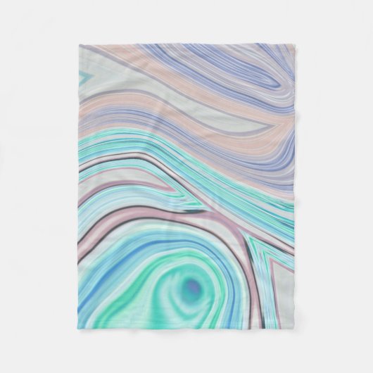 Couverture Polaire aqua bleu menthe vert lilas violet pastel arc-en-c (Devant)
