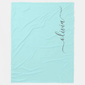 Couverture Polaire Aqua Blue Turquoise Moderne Script Girl Monogramme (Devant)