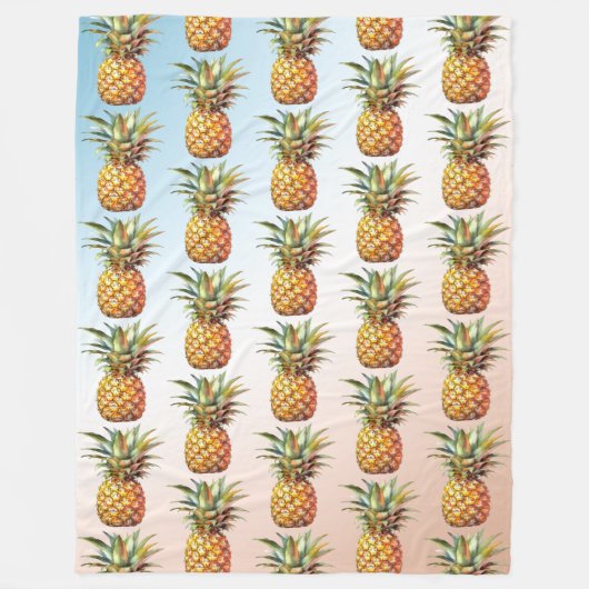 Couverture Polaire Aqua Cream Joyeux ananas tropical (Devant)