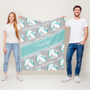 Couverture Polaire aqua gris filles blanches aiment le décor de la sa