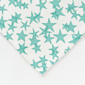 Couverture Polaire Aqua / Turq White Stars Quatrefoil Turquoise 3 Mon (Coin)