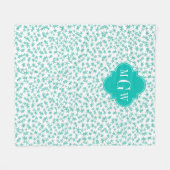Couverture Polaire Aqua / Turq White Stars Quatrefoil Turquoise 3 Mon (Devant (Horizontal))
