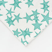 Couverture Polaire Aqua / Turq White Stars Quatrefoil Turquoise 3 Mon (Coin)