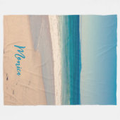 Couverture Polaire Aqua Turquoise Beach Photo personnalisée (Devant (Horizontal))