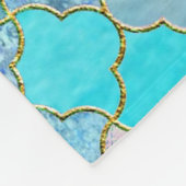 Couverture Polaire Aqua Turquoise Gold Oriental Marocain Carrelage mo (Coin)