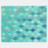 Couverture Polaire Aqua Turquoise Mint Gold Oriental Marocain Carrela (Devant (Horizontal))
