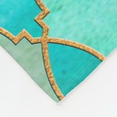 Couverture Polaire Aqua Turquoise Mint Gold Oriental Marocain Carrela (Coin)