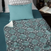 Couverture Polaire Aqua Turquoise Turquoise Bleu Vert Bohème Tribal A
