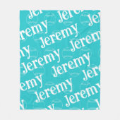 Couverture Polaire Aqua & White Novelty Baseball Fleece Blanket (Devant)