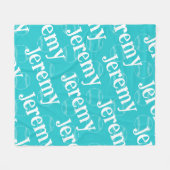 Couverture Polaire Aqua & White Novelty Baseball Fleece Blanket (Devant (Horizontal))