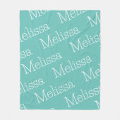 Couverture Polaire Aqua & White Novelty Name Fleece Blanket (Devant)