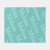 Couverture Polaire Aqua & White Novelty Name Fleece Blanket (Devant (Horizontal))