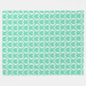 Couverture Polaire Aquamarine White Hearts Pattern (Devant (Horizontal))