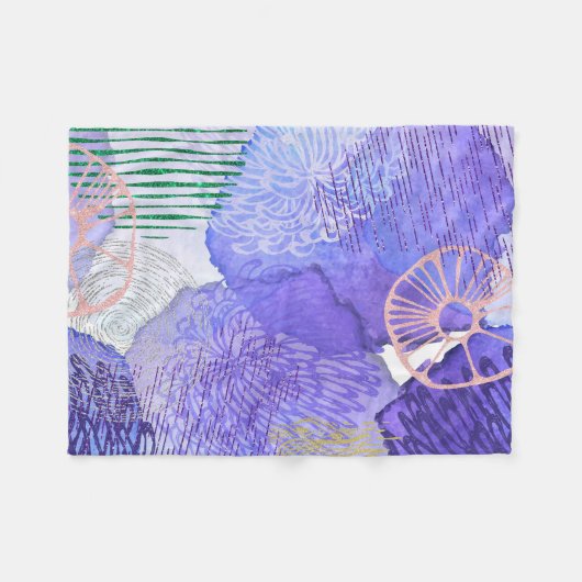Couverture Polaire Aquarelle Abstraite (Devant (Horizontal))