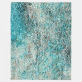Couverture Polaire Aquarelle Abstraite Aqua Flourish 60"x80" (Devant)