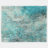 Couverture Polaire Aquarelle Abstraite Aqua Flourish 60"x80" (Devant (Horizontal))