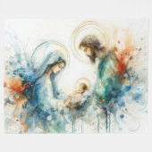 Couverture Polaire Aquarelle Abstraite crèche (Devant (Horizontal))