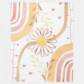 Couverture Polaire Aquarelle Abstraite Fleur botanique et Arc-en-ciel (Devant)