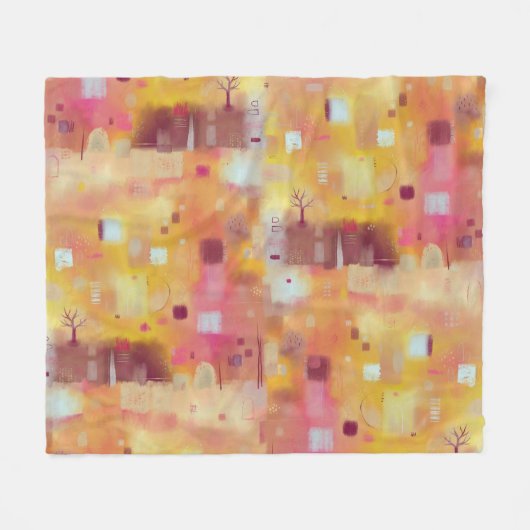 Couverture Polaire Aquarelle Abstraite moderne (Devant (Horizontal))