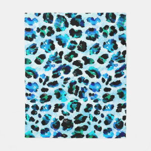 Couverture Polaire Aquarelle Abstraite Motif de peau léopard