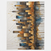 Couverture Polaire Aquarelle Abstraite Peinture Bleu Cityscape (Devant)